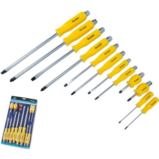 Blue Spot Tools - 12 Piece Hex Bolster Screwdriver Set