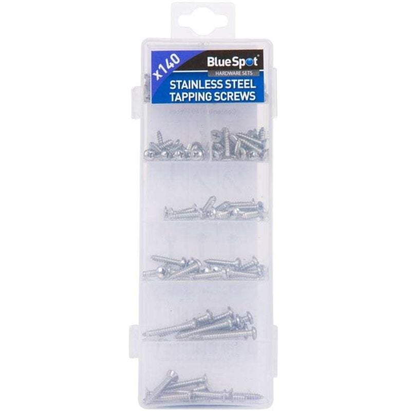Blue Spot Tools 140 Piece Assorted Stainless Steel Tapping Screw Set
