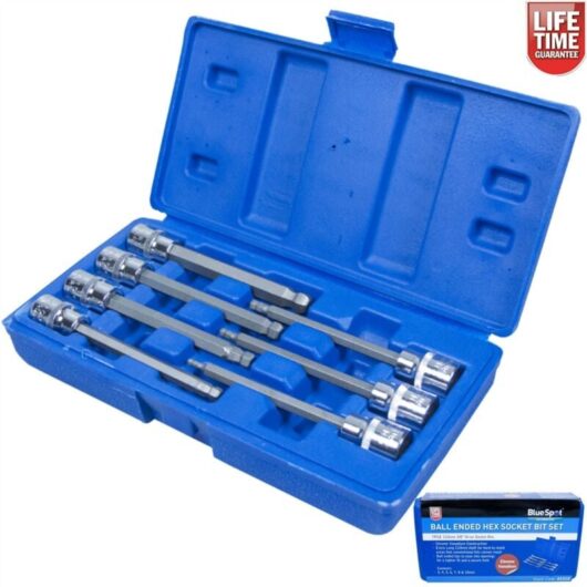 Blue Spot Tools - 3/8in Drive Extra Long Hex Ball Socket Bit Set, 7 Piece B/S01510