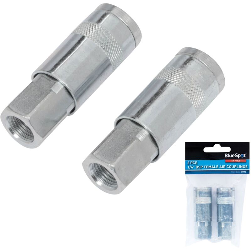 Blue Spot Tools - BlueSpot 2pc Air Line Fittings Hose Compressor Tool Connector 1/4' bsp Female