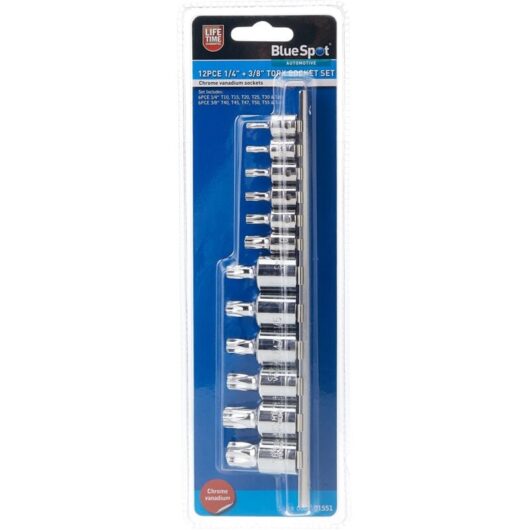 Blue Spot Tools - BlueSpot Tools Mixed Drive torx Socket Set, 12 Piece B/S01551
