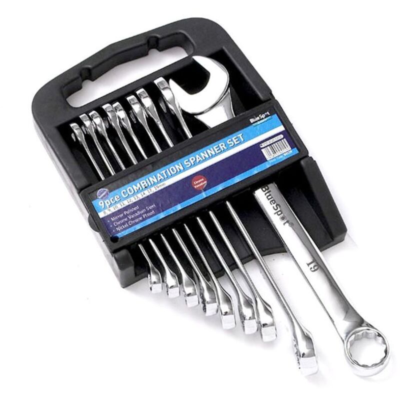 Blue Spot Tools - Bluespot 9pc Combination Spanner Set Metric Wrench 8-19mm 04111
