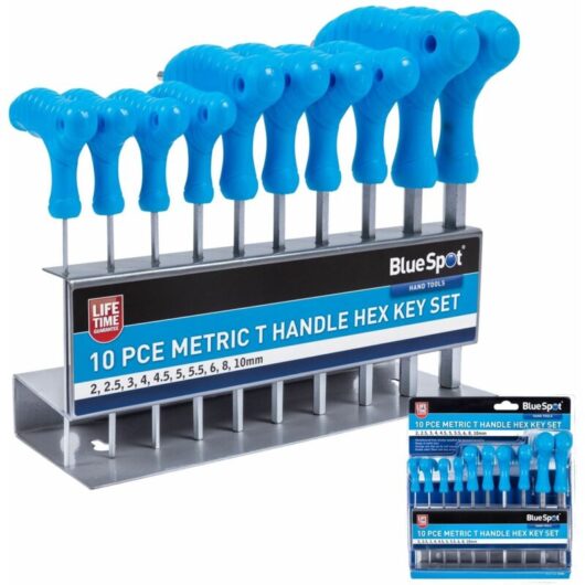 Blue Spot Tools - Metric T-Handle Hex Key Set,10 Piece (2-10mm) - B/S12185