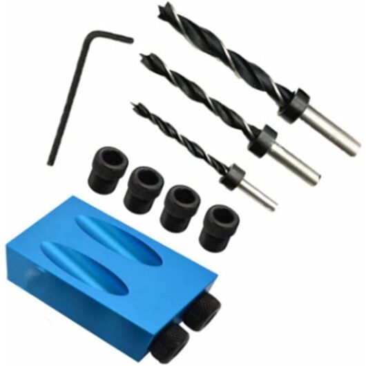 Briday - 15 degree angle drilling kit for wood with drill template guide and 6/8/10 mm holes