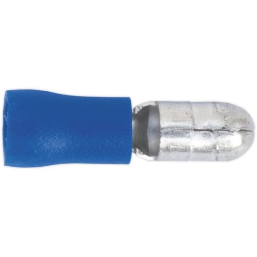Bullet Terminal 5mm Male Blue, Pack of 100 - Sealey