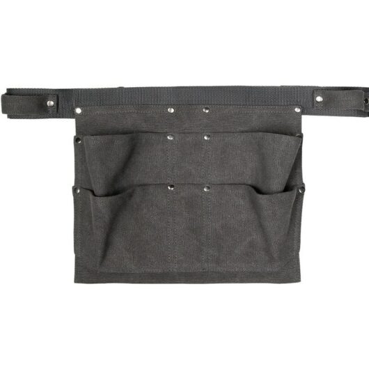 Canvas Waist Tool Apron Gardening Tools Belt Bags, Adjustable Belt, Gray