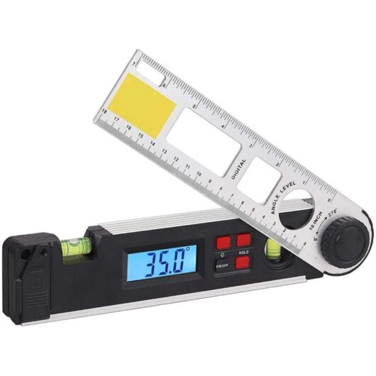 Ccykxa - Digital Angle Finder 0270° Digital lcd Inclinometer Spirit Level Protractor Angle Finder Gauge Meter with Bubble Level