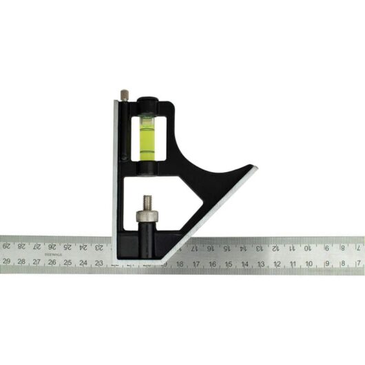 Csparkv - 300mm Stainless Steel Combination Square - Metric Graduation Only Includes Carpenter's Pencil