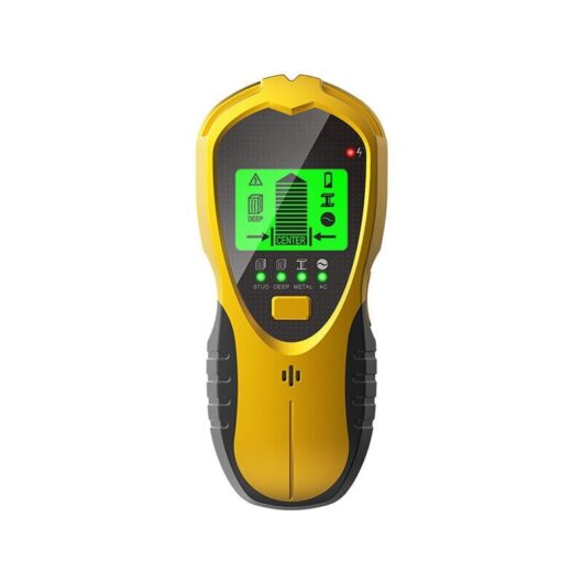 Cyslmuk - 4 in 1 Wall Metal Detector with lcd Display Stud Finder Detector with 9V Battery Yellow