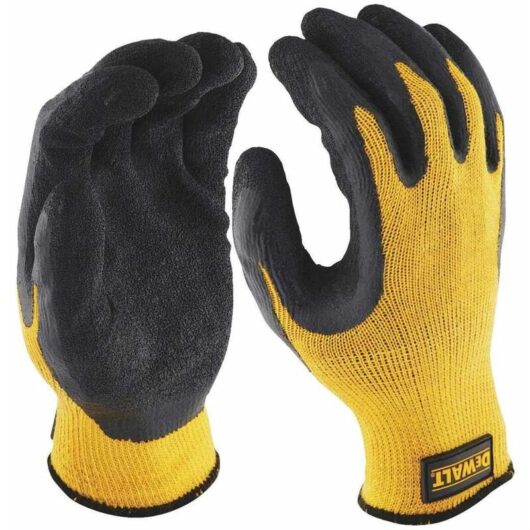 DPG70L eu Yellow Knit Back Latex Gloves - Large dewgripper - Dewalt