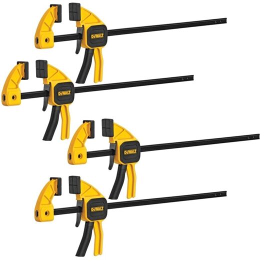 Dewalt - 300mm Medium Trigger Clamps x 4 30cm 12'' 90kg Force - One Handed Clamp