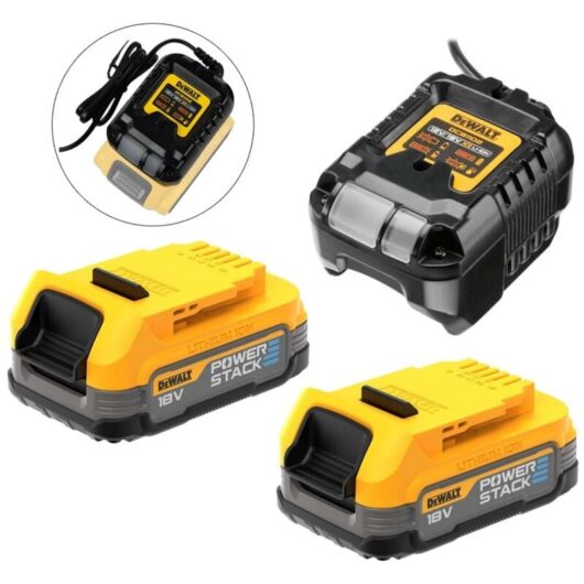 Dewalt - DCB1102E2 Powerstack Starter Kit - 2 x 18v xr DCBP034 Batteries and DCB112 Charger