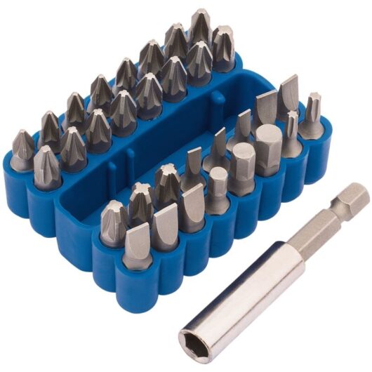 Draper 33-Piece Screwdriver Bit Set with Magnetic Bit Holder - Includes Phillips, Flathead, Torx, and Hex Bits for Versatile Repair and Assembly Tasks