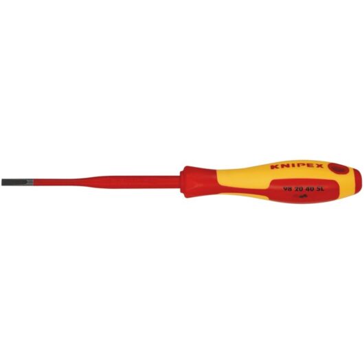Draper 4.0mm Slimline Slotted Screwdriver (Model 72387) with VDE Insulation for Safe Electrical Work