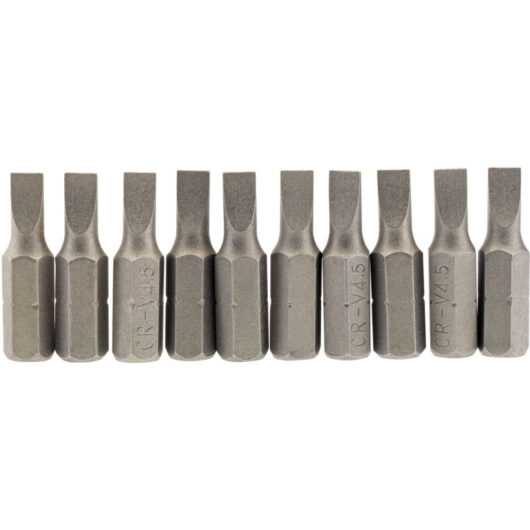 Draper 4.5mm 1/4 Hex. Plain Slot Insert Bit 25mm Long x 10 (64027)