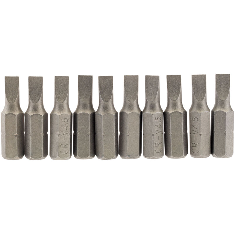 Draper 4.5mm 1/4 Hex. Plain Slot Insert Bit 25mm Long x 10 (64027)