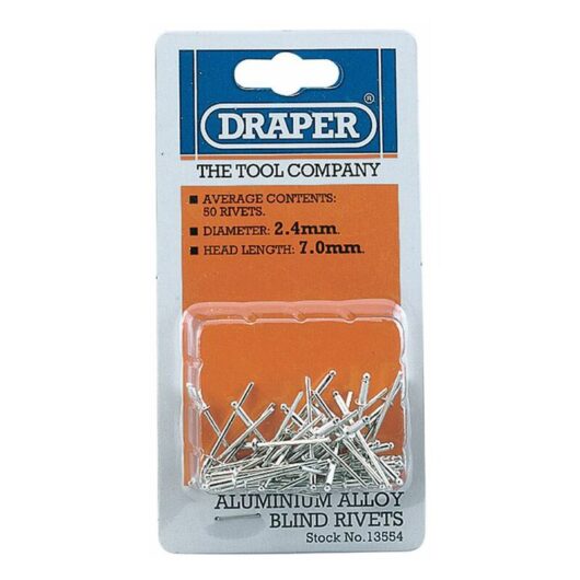 Draper 50 x 2.5mm x 7mm Blind Rivets (13554)