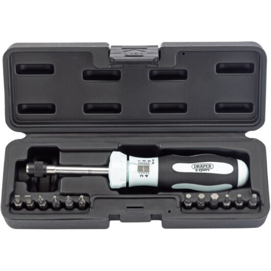 Draper 75170 Expert Torque Wrench Set - Multicolored, 1-5 Nm Digital Torque Screwdriver Kit
