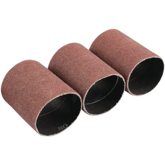 Draper - Aluminium Oxide Sanding Sleeves, 45 x 60mm, 80 Grit (Pack of 3) (93353)