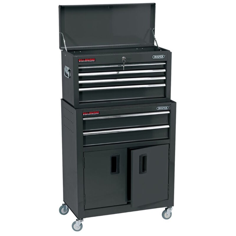 Draper Combined Roller Cabinet and Tool Chest 6 Drawer 24" Black 19572