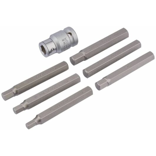 Draper Expert - Draper 6mm - 12mm Hexagon Bit Set and Holder 1/2' Square Drive (7 Piece) (83564)