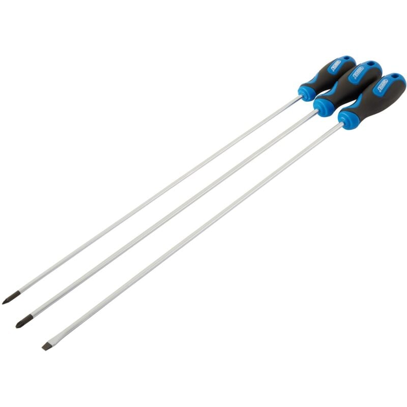 Draper - Extra Long Reach Soft Grip Screwdriver Set, 450mm (3 Piece) (32603)