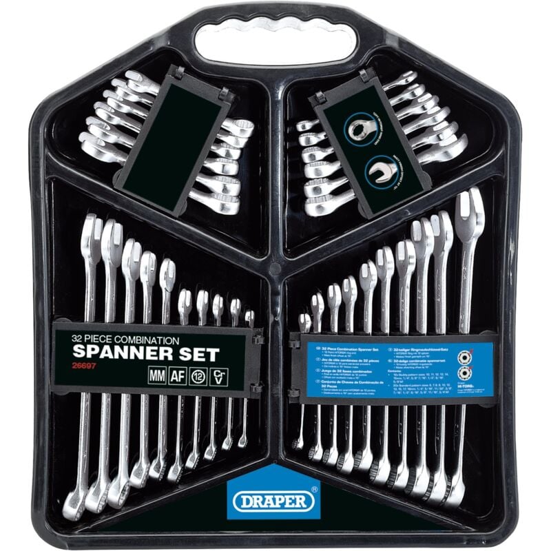 Draper - Four Hi-Torq&174 Combination Spanner Sets (32 Piece) (26697)