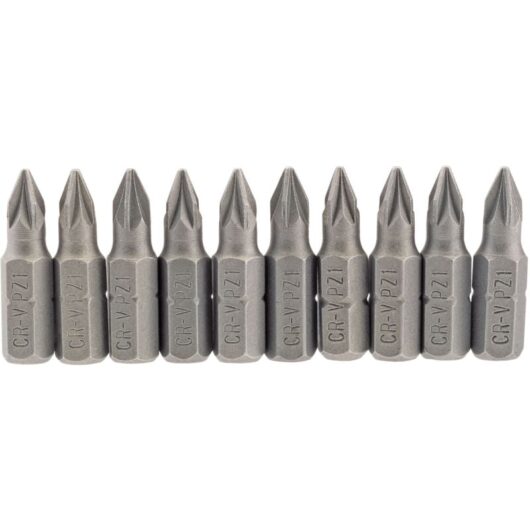 Draper No.1 1/4 Hex. PZ Type Insert Bit 25mm Long x 10 (64047)