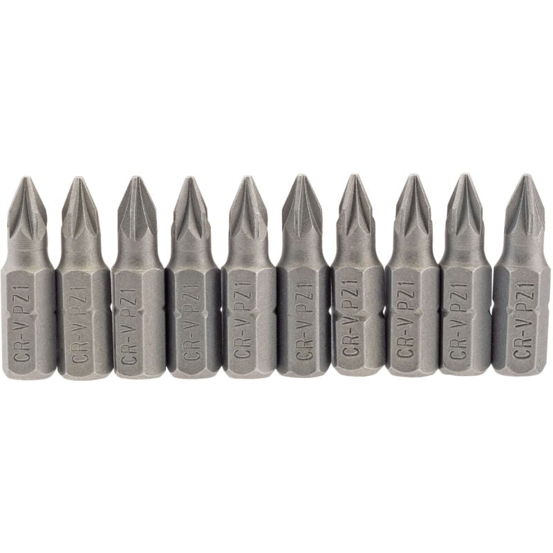 Draper No.1 1/4 Hex. PZ Type Insert Bit 25mm Long x 10 (64047)