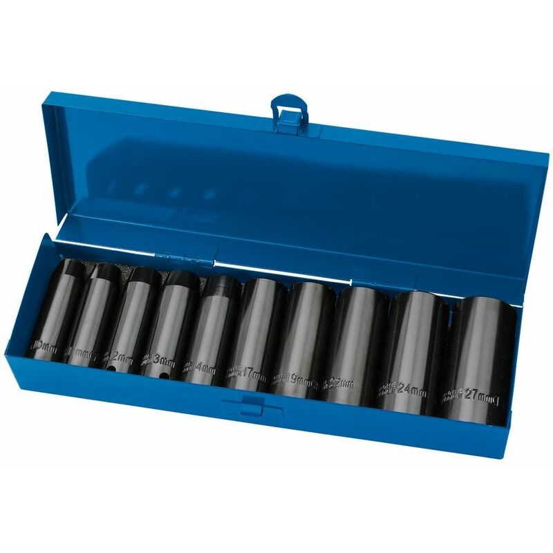 Draper Tools - Draper 1/2' Sq. Dr. Draper HI-TORQ&174 Metric Deep Impact Socket Set (10 Piece) (38369)