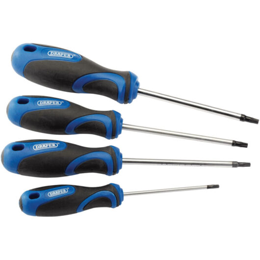 Draper - Torx Screwdriver Set 4pc tx-star soft grip T10 T15 T20 T25 36851
