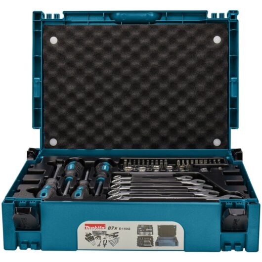 E-11542 87pc Mechanics Tool Set in Makpac Case - Makita