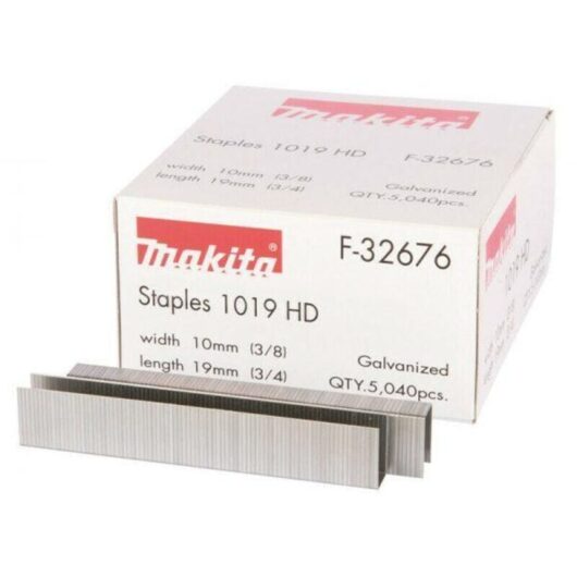 F-32676 10mm x 19mm Smooth Shank Bright Finish Staples 5040pcs For DST221 - Makita