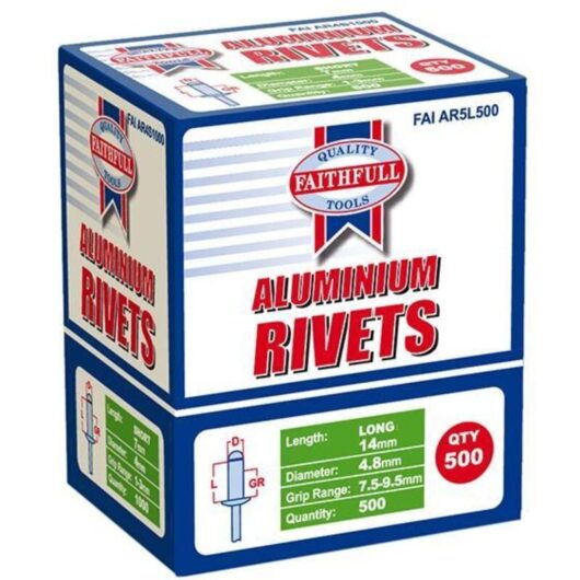 Faithfull - Aluminium Rivets 4.8 x 14mm Long Bulk Pack of 500 FAIAR5L500
