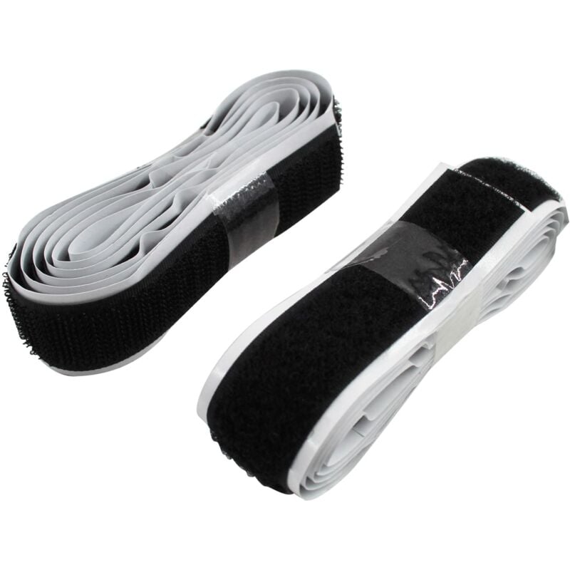Faithfull Black Hook & Loop Self-Adhesive Tape, 20mm x 1m