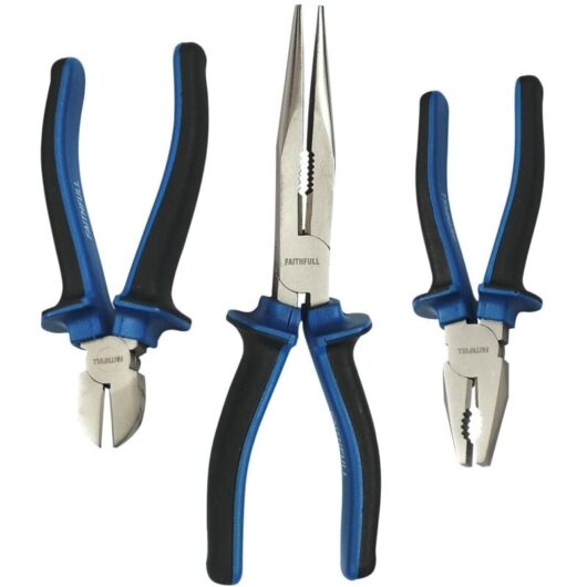 Faithfull - Handyman Non Slip 3 Plier Set Combination Long Diagonal FAIPLSET3LN