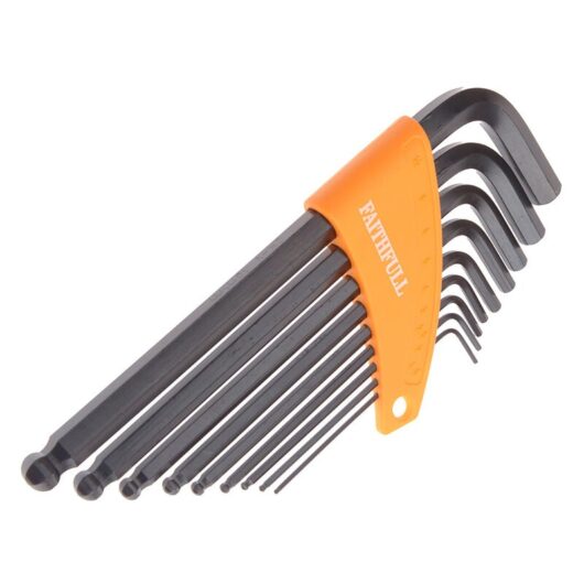Faithfull - Metric Ball End Long Arm Hexagon Key Set, 9 Piece FAIHKS9MLB