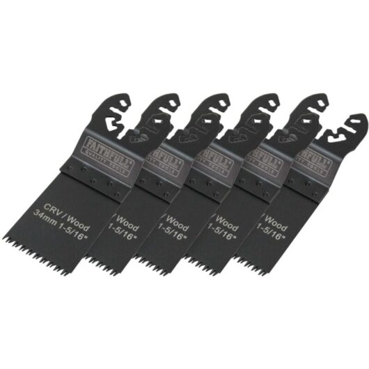 Faithfull - Multi-Functional Tool 34mm Flush Wood Blade Side 5 Piece Set