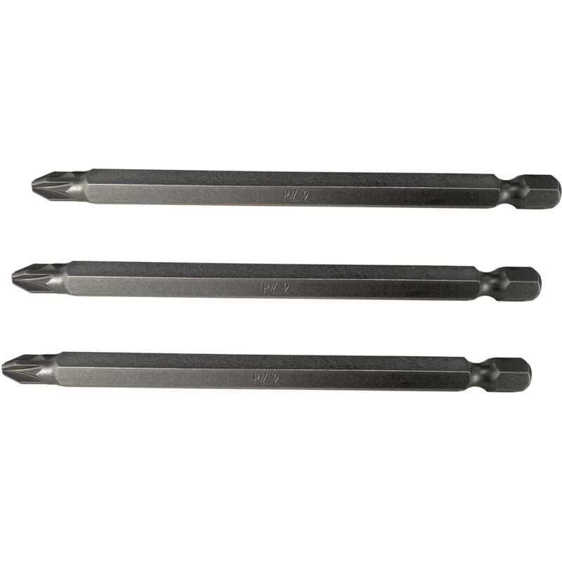 Faithfull - Pozidriv S2 Power Screwdriver Bits PZ3 x 100mm (Pack 3) FAISBPZ3100