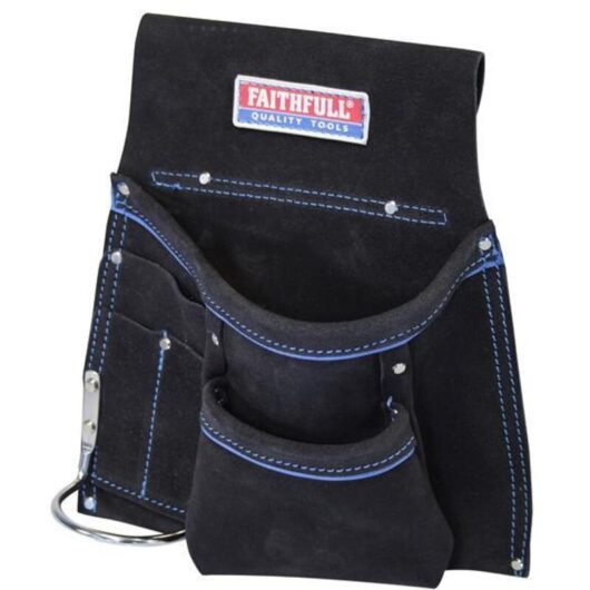 Faithfull - Single Tool & Nail Pouch Suede Size 250 x 280mm FAISTNP2B