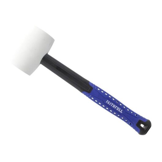 Faithfull - White Fibreglass Rubber Mallet Hammer 16oz FAIRMWF16
