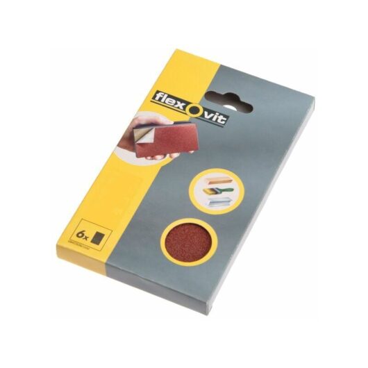 Flexovit Hook & Loop Sanding Block Refill Kit Fine 120g (6)