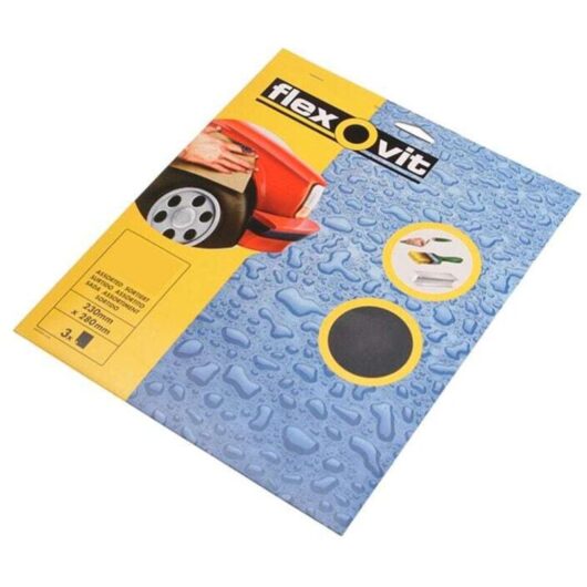 Flexovit - Waterproof Sanding Sheets 230 x 280mm Coarse 180G (3) FLV26301