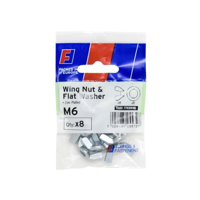 ForgeFix FPKWNW6 Wing Nut & Washer M6 ForgePack 8 FORFPKWNW6