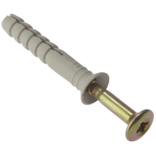 ForgeFix M10 x 100mm Hammer-In Screw and Nylon Plug Fixing Kit - Pack of 10