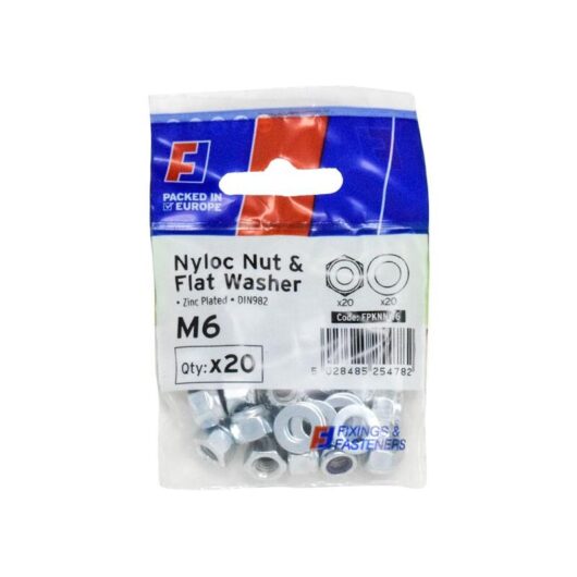 Forgefix - FPKNNW6 Nyloc Nut & Washer M6 ForgePack 20 FORFPKNNW6