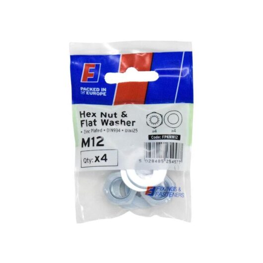 Forgefix - FPKNW12 Nut & Washer M12 ForgePack 4 FORFPKNW12
