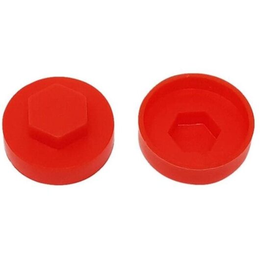Forgefix TechFast Cover Cap Poppy Red 19mm (Pack 100) FORTFCC19PR