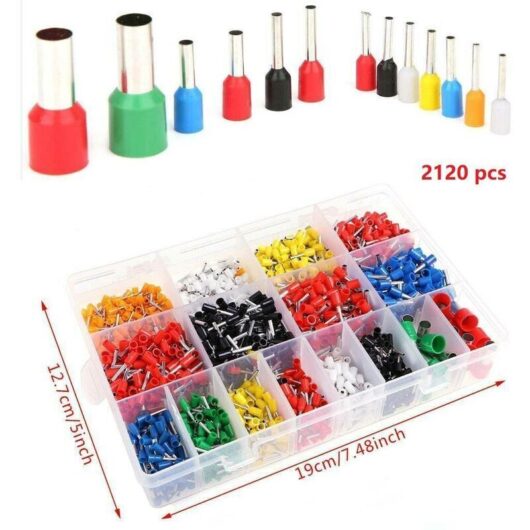 Gotrays - 2120x Assortment of insulated cable end ferrules 0.5-16mm² Wire Cable End Ferrules Set