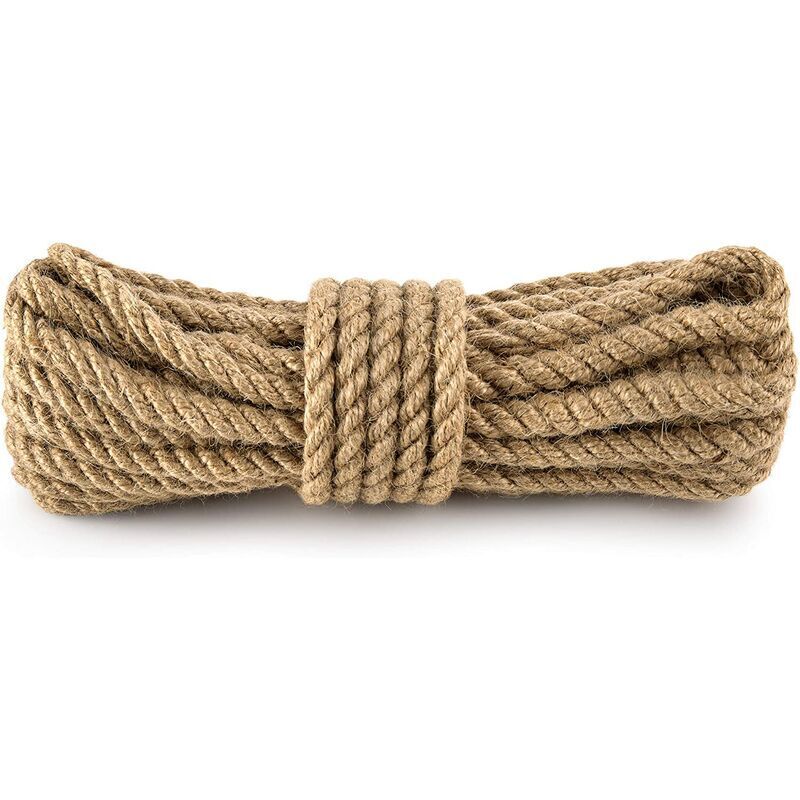 Gotrays - Craft hemp rope thick and thin jute rope diy hemp rope decorative tag rope cat climbing frame rope - diameter 14 mm 50 meters